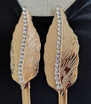 BEAUTIFUL UNIQUE GOLD AND RHINESTONE CURTAIN TIE BACKS - 1 PAIR